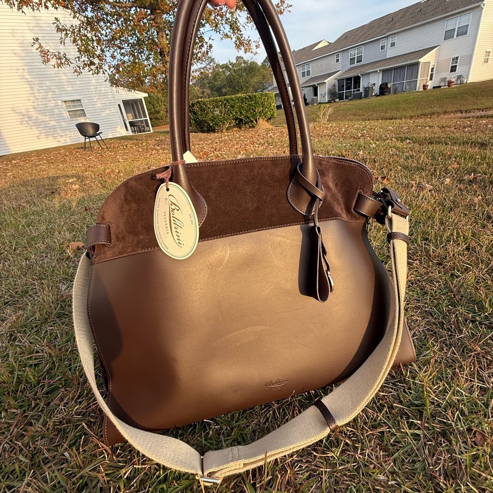 Boldrini Selleria dark brown (the ROW)/ suede tote bag/travel / trending bag - Picture 4 of 16